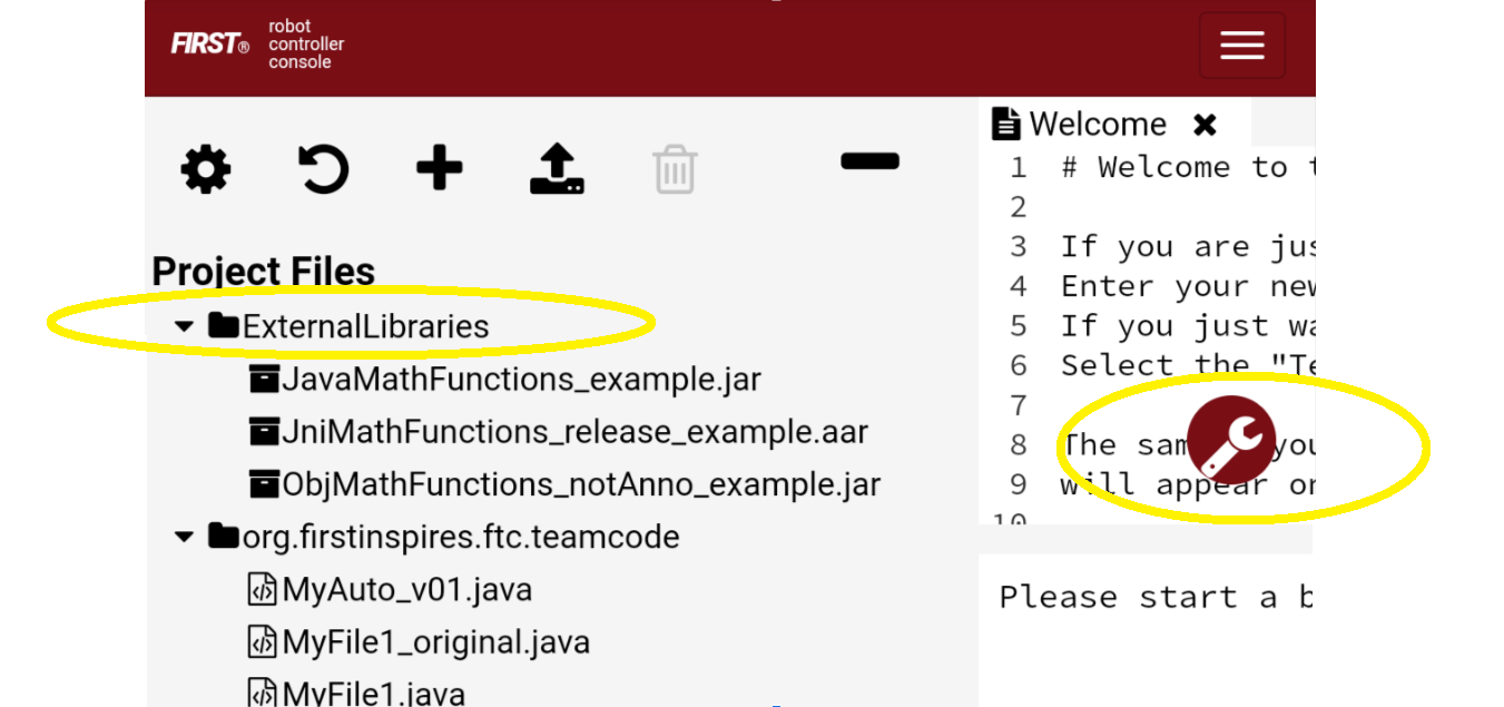 ExternalLibraries folder and Build Everything icon