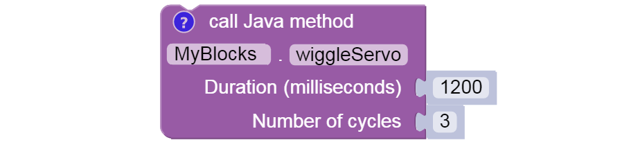 sample myBlock, return void