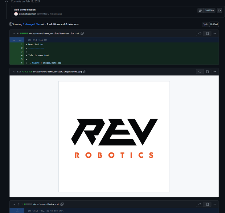 Screenshot showing the changes in this pull request.